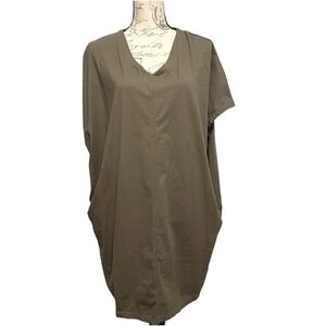 Neon Buddha T-Shirt Dress Women S Green Cocoon Short Sleeve Lagenlook Travel NWT